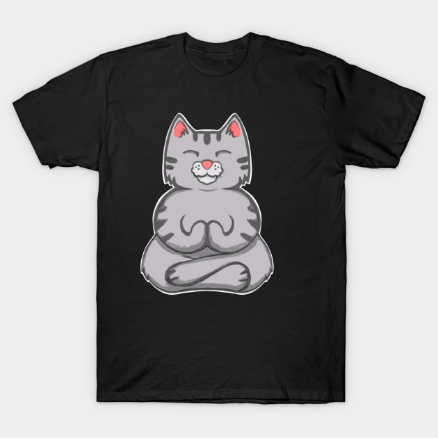 Yoga Cat Meditating Zen Cat T-Shirt by SusanaDesigns